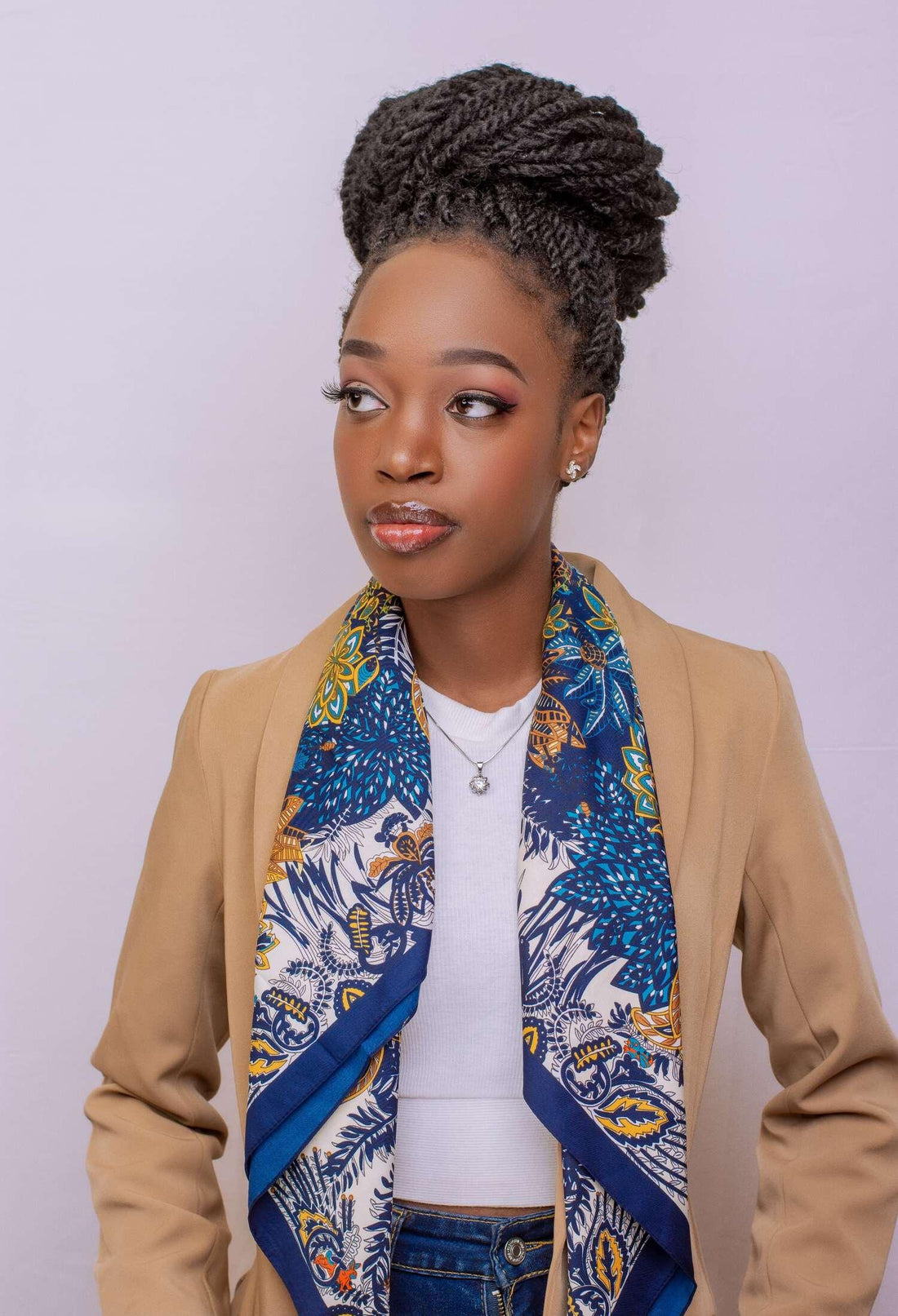 Malibu Blue and Brown Scarf