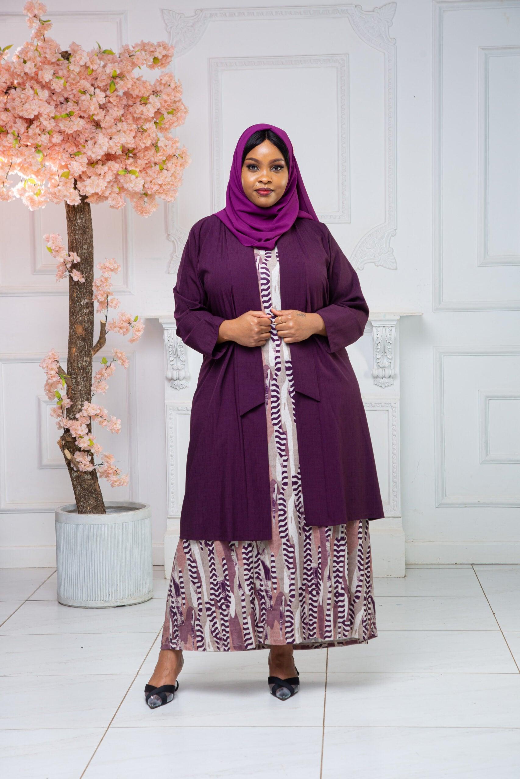 purple modest dress Modest Dusty Purple Satin Long Sleeve Dress