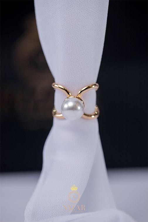 Round Ring Brooch-Ring Pearled