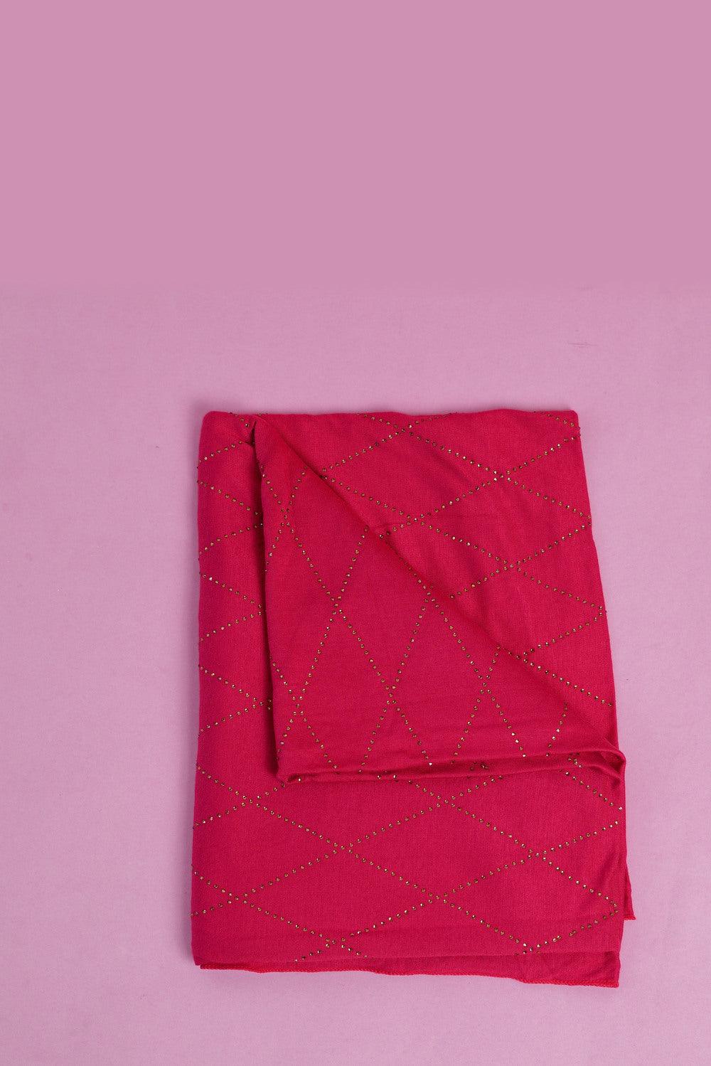 Red Cube Stone Jersey Hijab