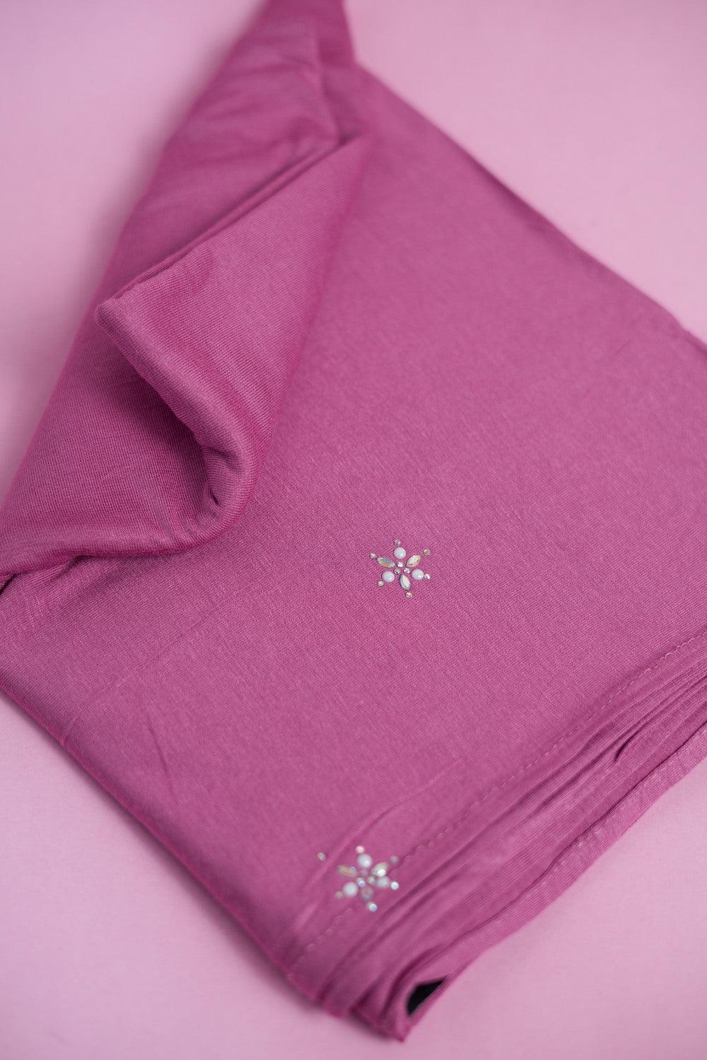 Lavender Pink Star Stone Jersey Hijab