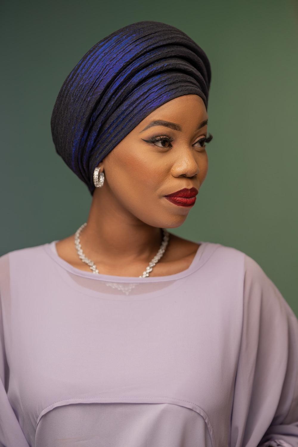 Round rich wife turban purple