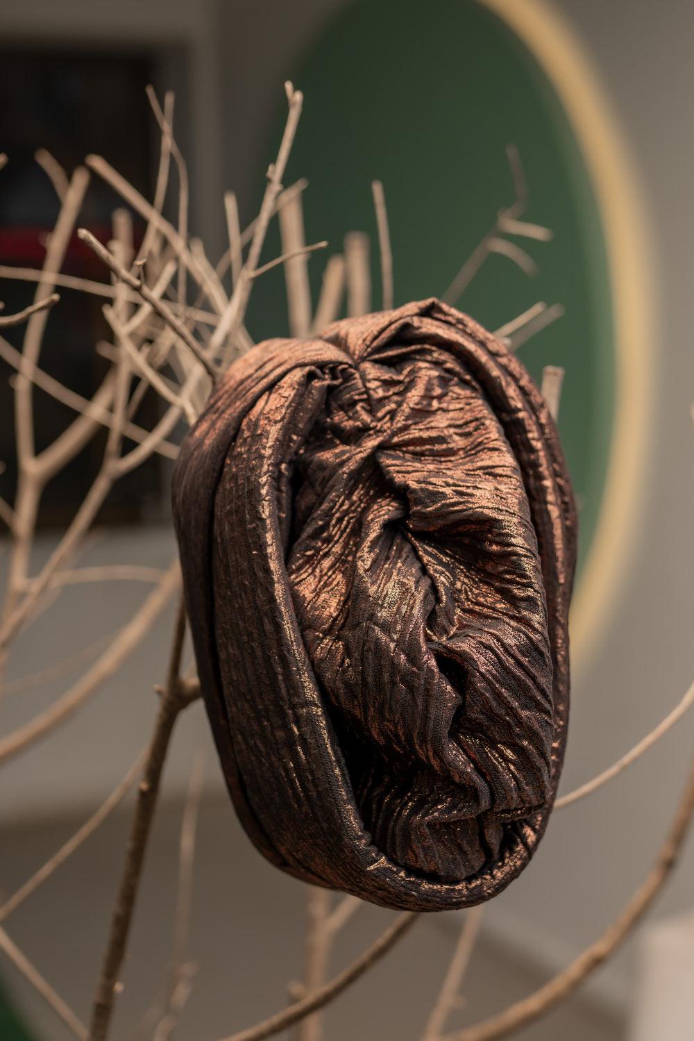 Round rich wife turban brown