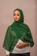 Plain chiffon hijab- forest green