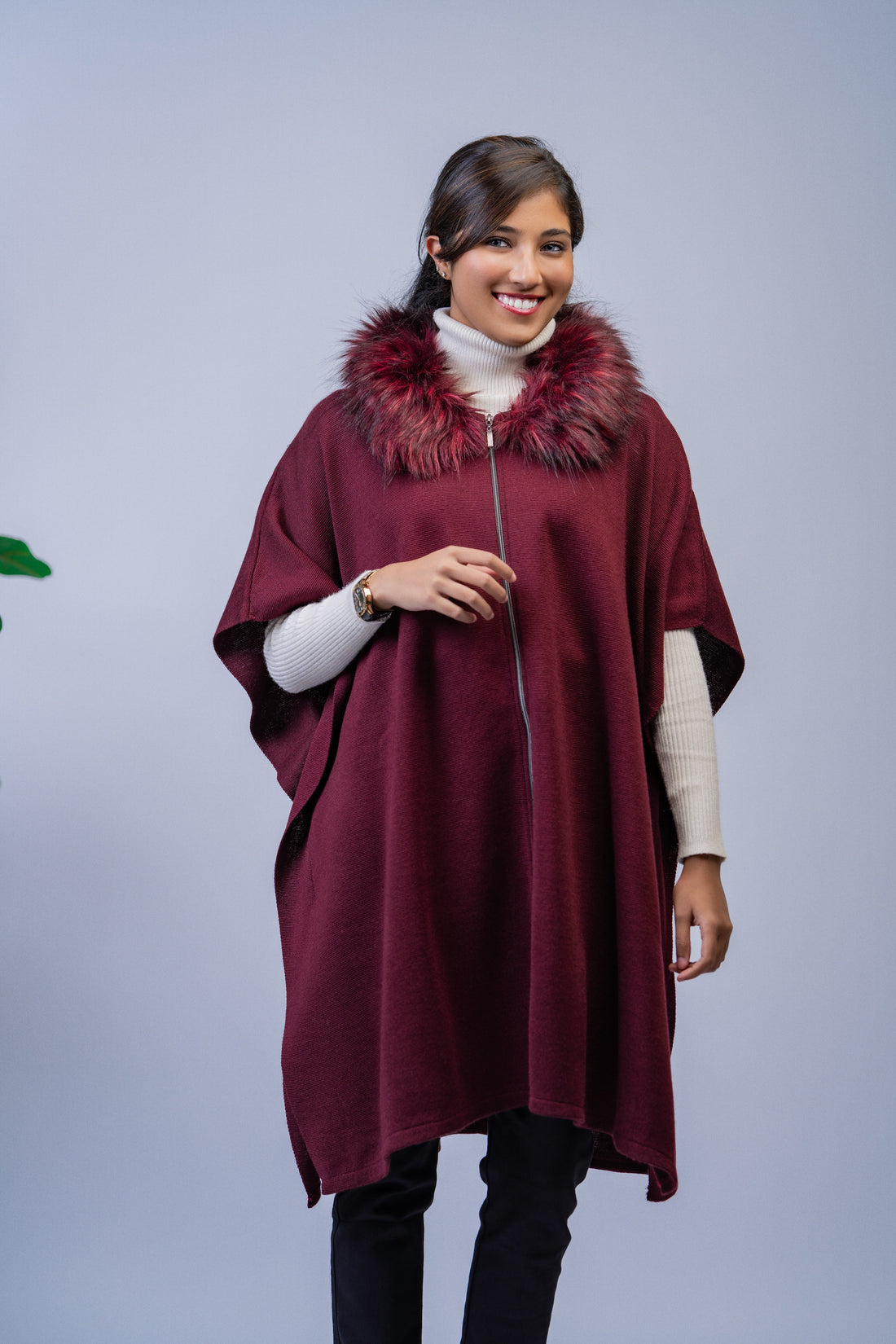 Maroon Poncho