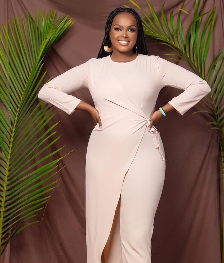 Modest Wrap-on Jumpsuit - Brown