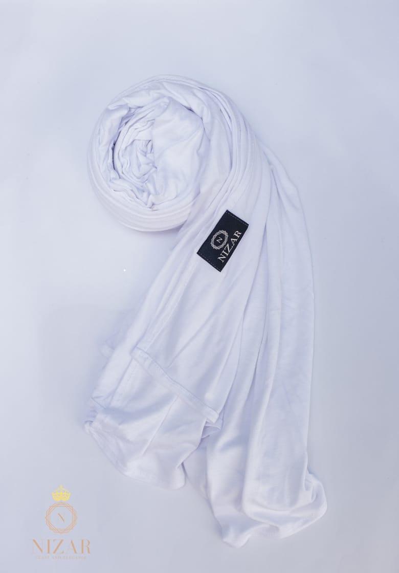 Plain Jersey Hijab-White