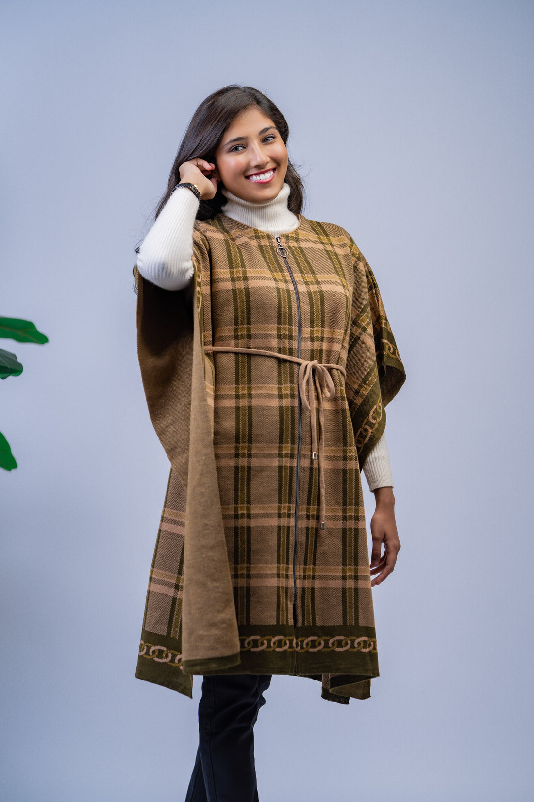 Jungle green brown Poncho