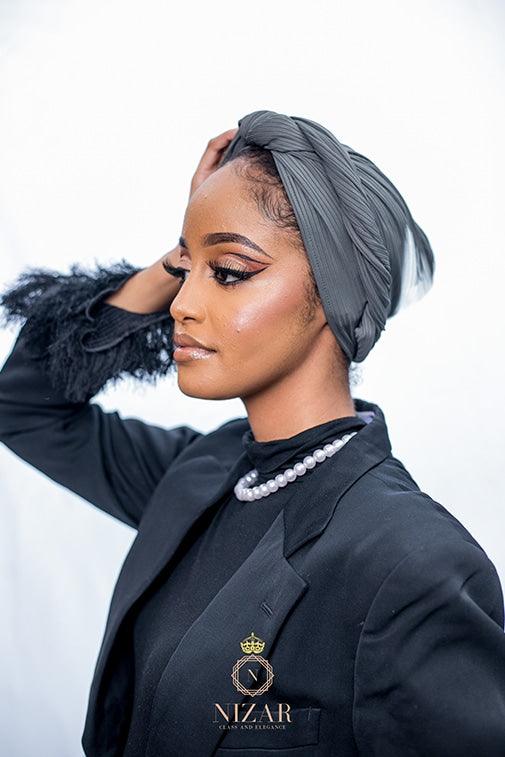 Ribbed Turban-Grey