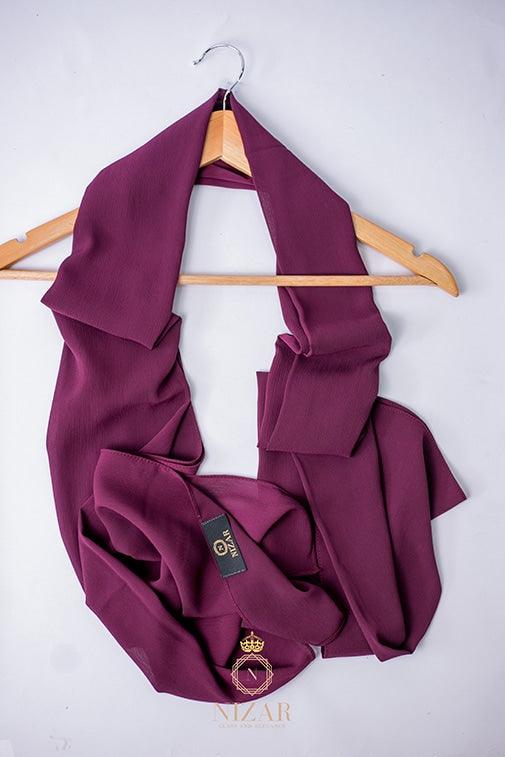 Fine Crepe Chiffon Purple Hijab