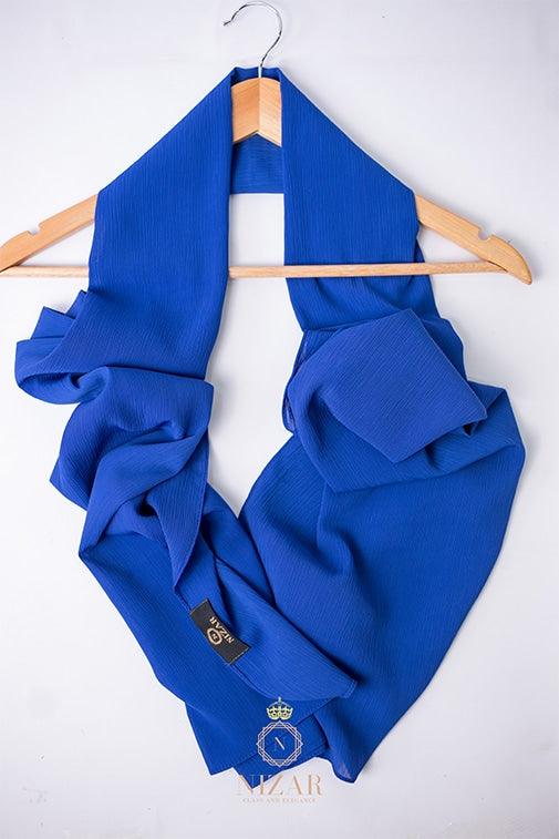 Fine Crepe Chiffon Royal Blue Hijab