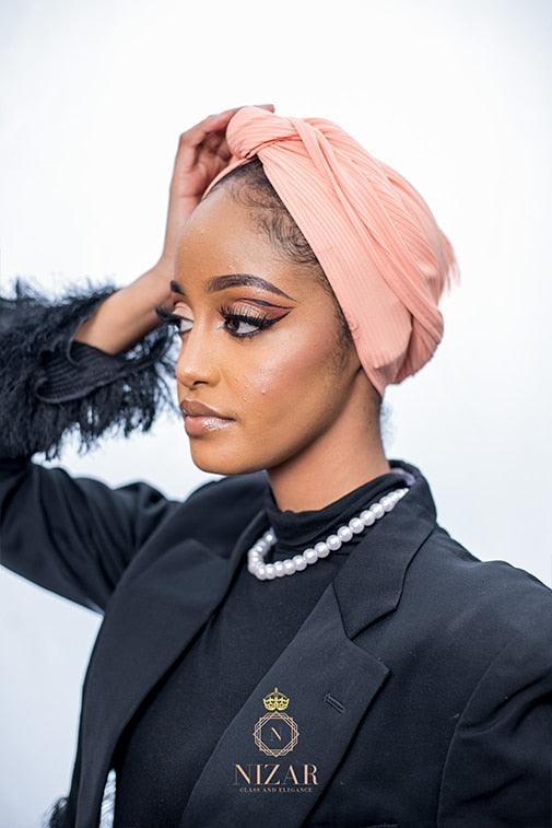 Ribbed Turban-Orange