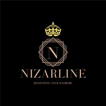 Luxury fashion logo with gold crown, geometric frame, and the letter N on a black background