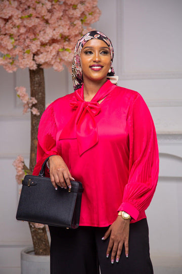 Silk Womens Blouse-Pink - Nizar's Line