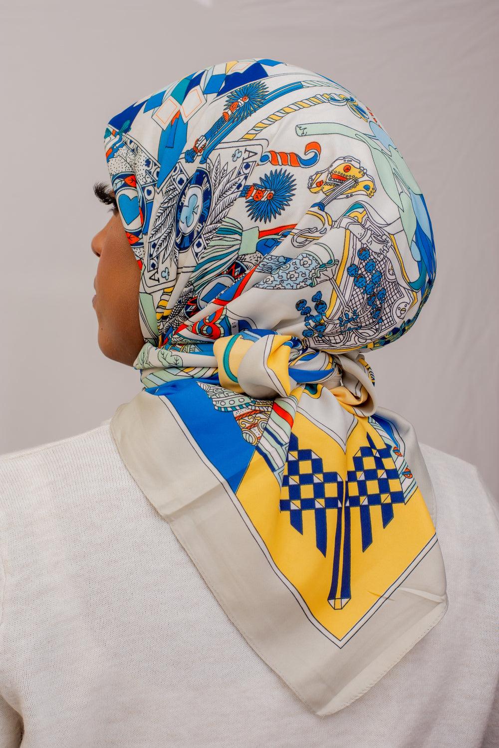 Poker Grey Square Hijab