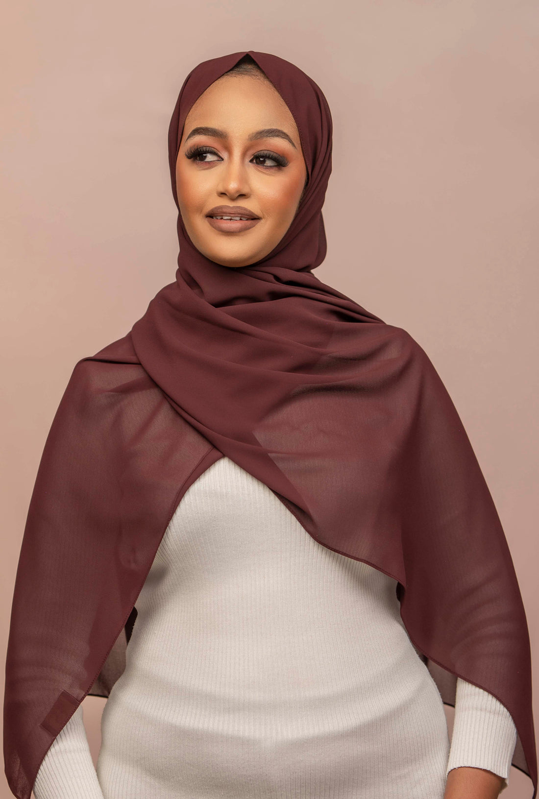 Plain Chiffon Hijab – Choco Brown|Nizarline