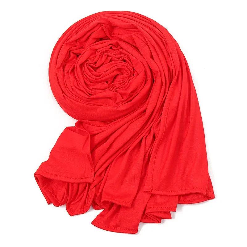Plain Red Jersey Hijab