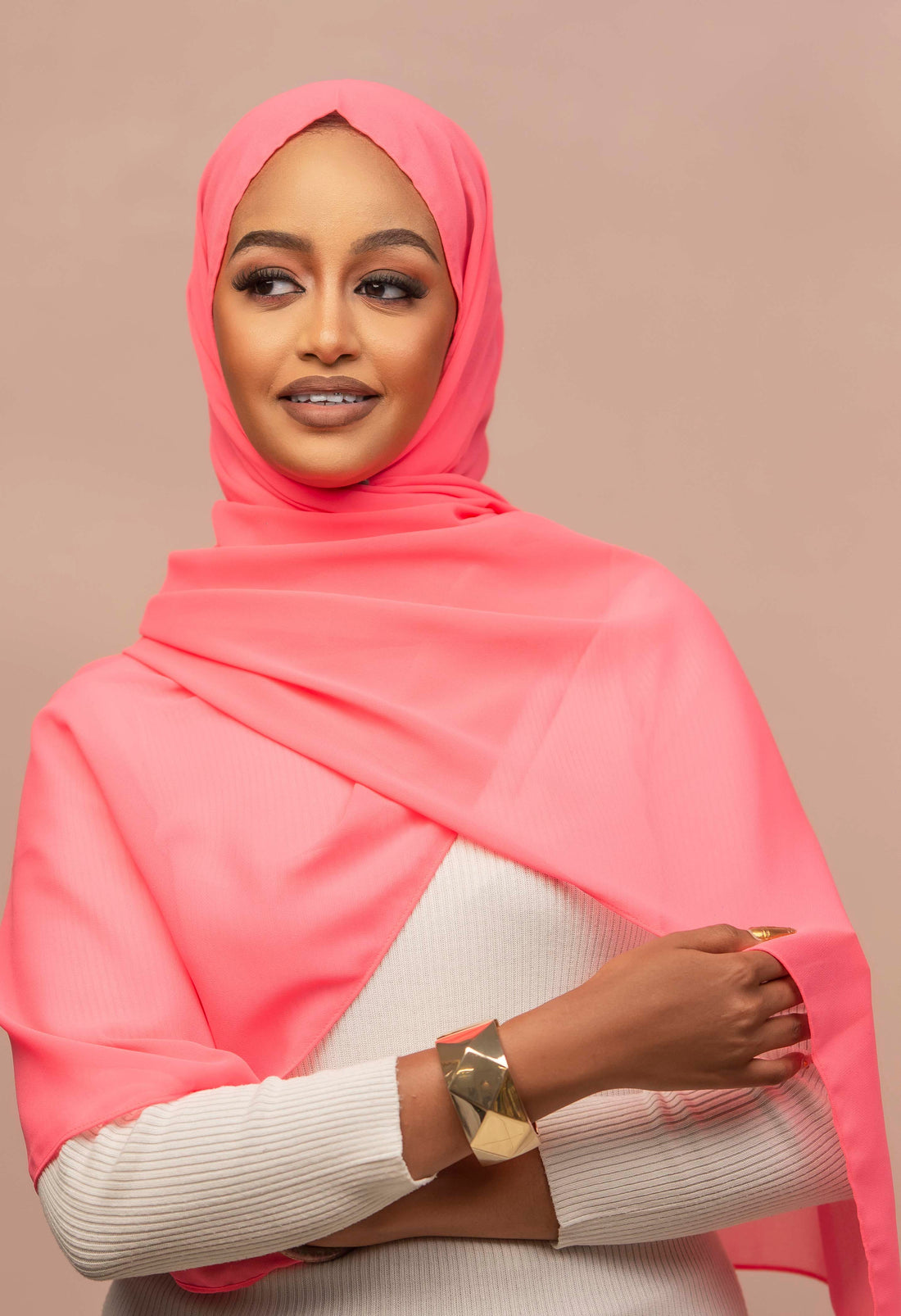 Plain Chiffon Hijab – Hot Pink |Nizarline