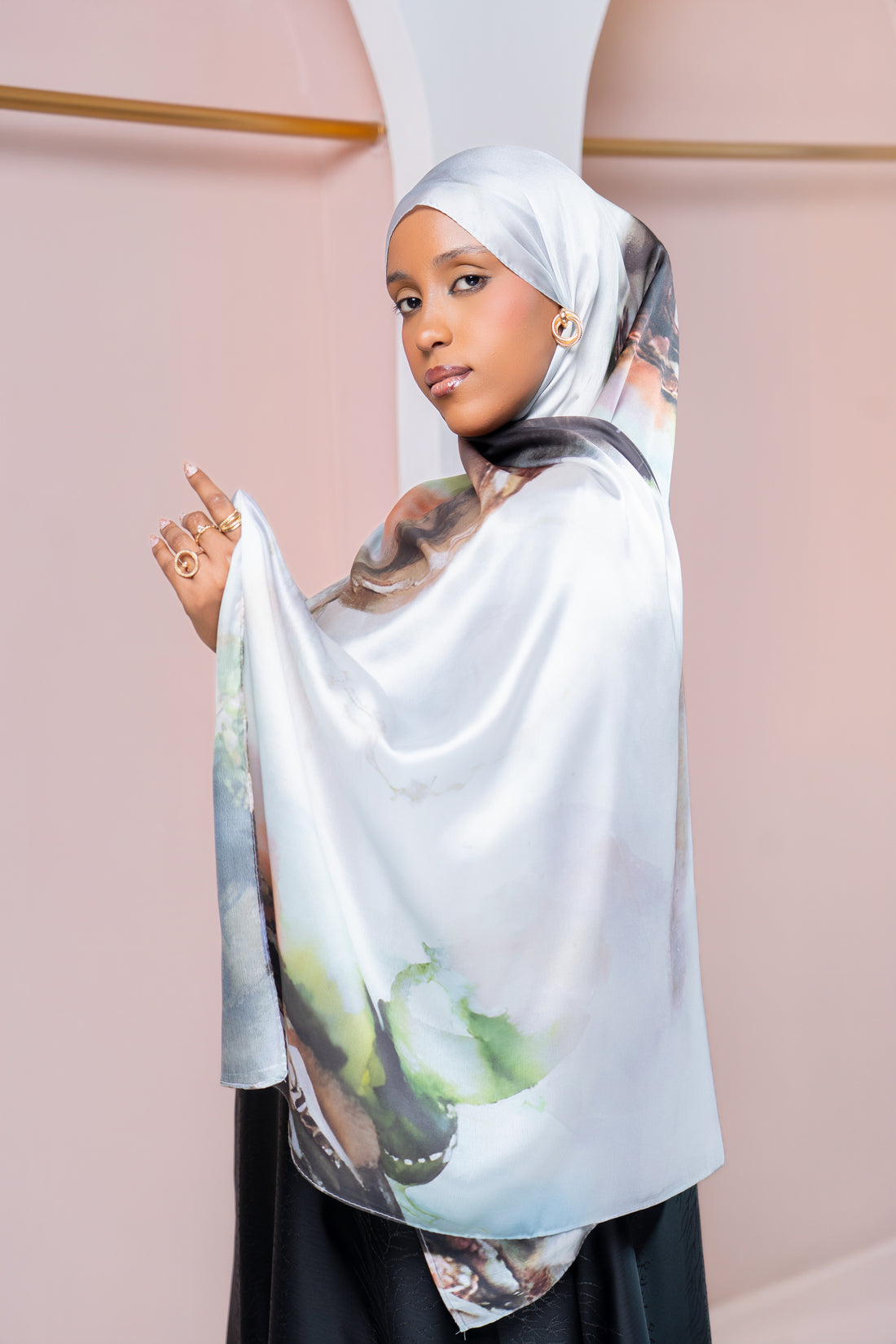 Green Marble Printed Hijab | Nizarline - Nizar's Line