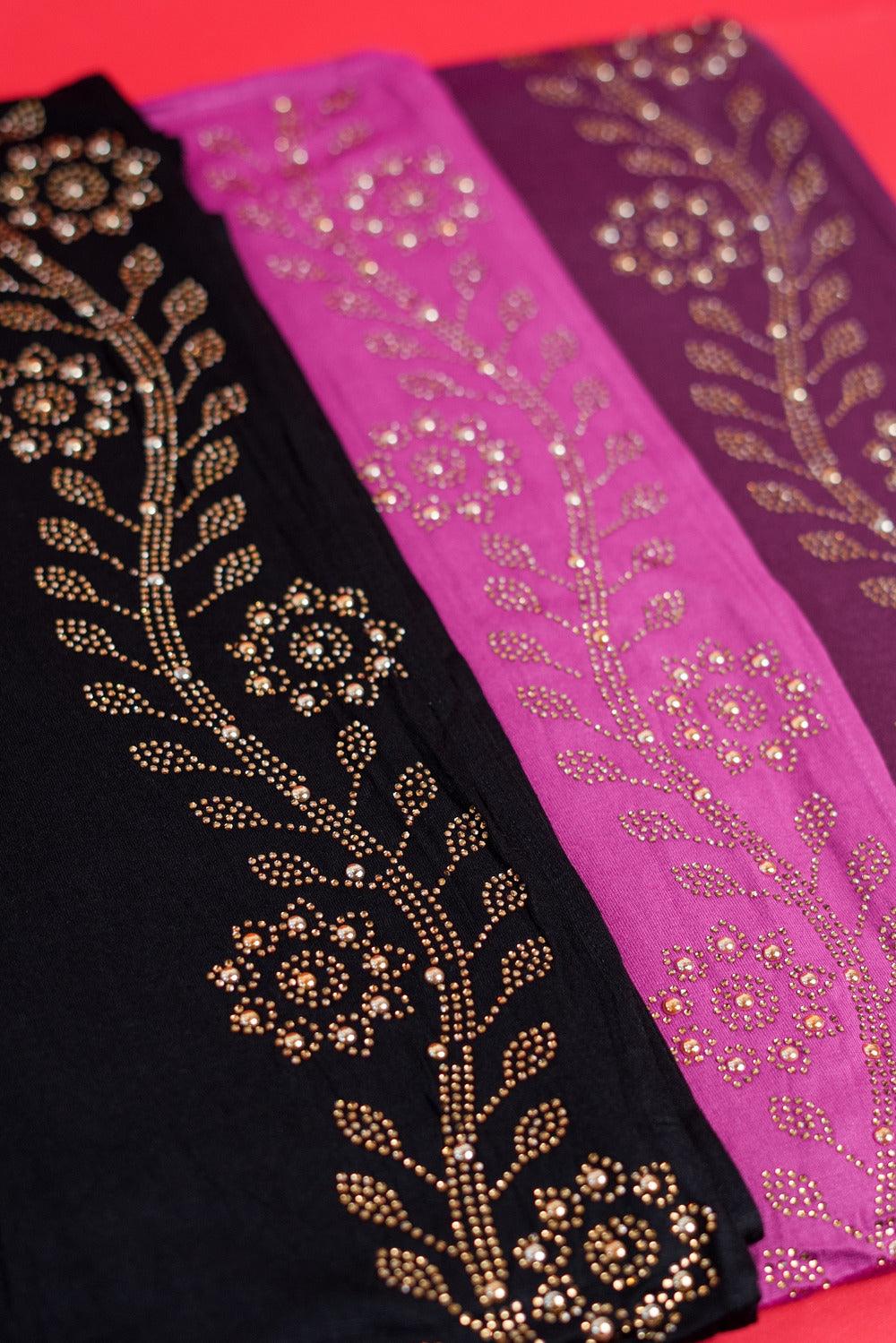 Day Brown Flower Stone Hijab - Nizar's Line