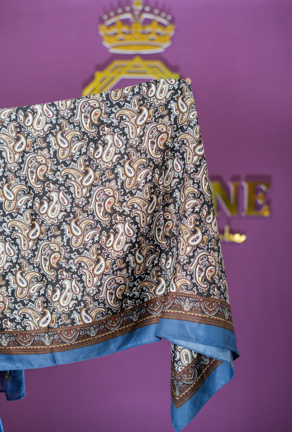 Crussian Blue paisley  Twill Scarf