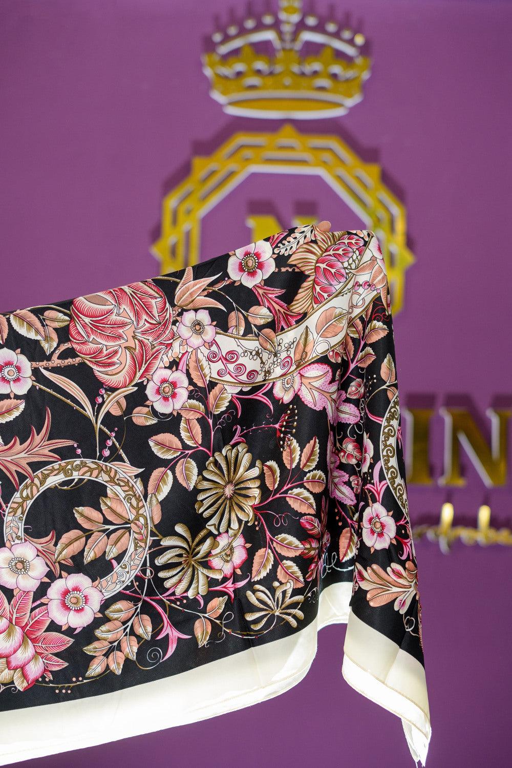 Floral Pink Square Hijab