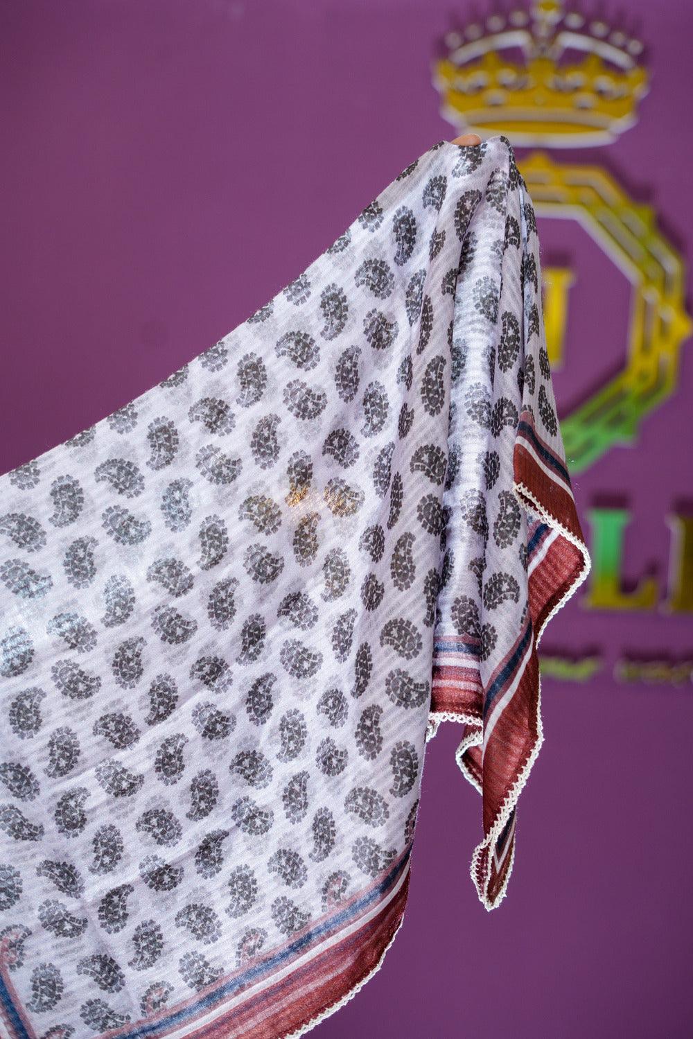 Greybrown Paisley Square Hijab