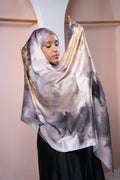 Heather Purple Silk Chiffon Scarf | Nizarline - Nizar's Line