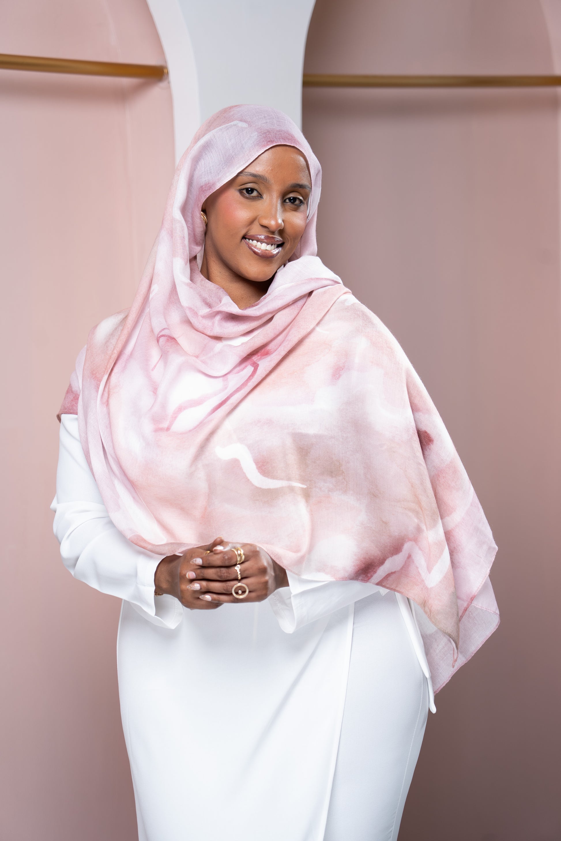 Modal Scarf Floral Pink | Nizarline - Nizar's Line