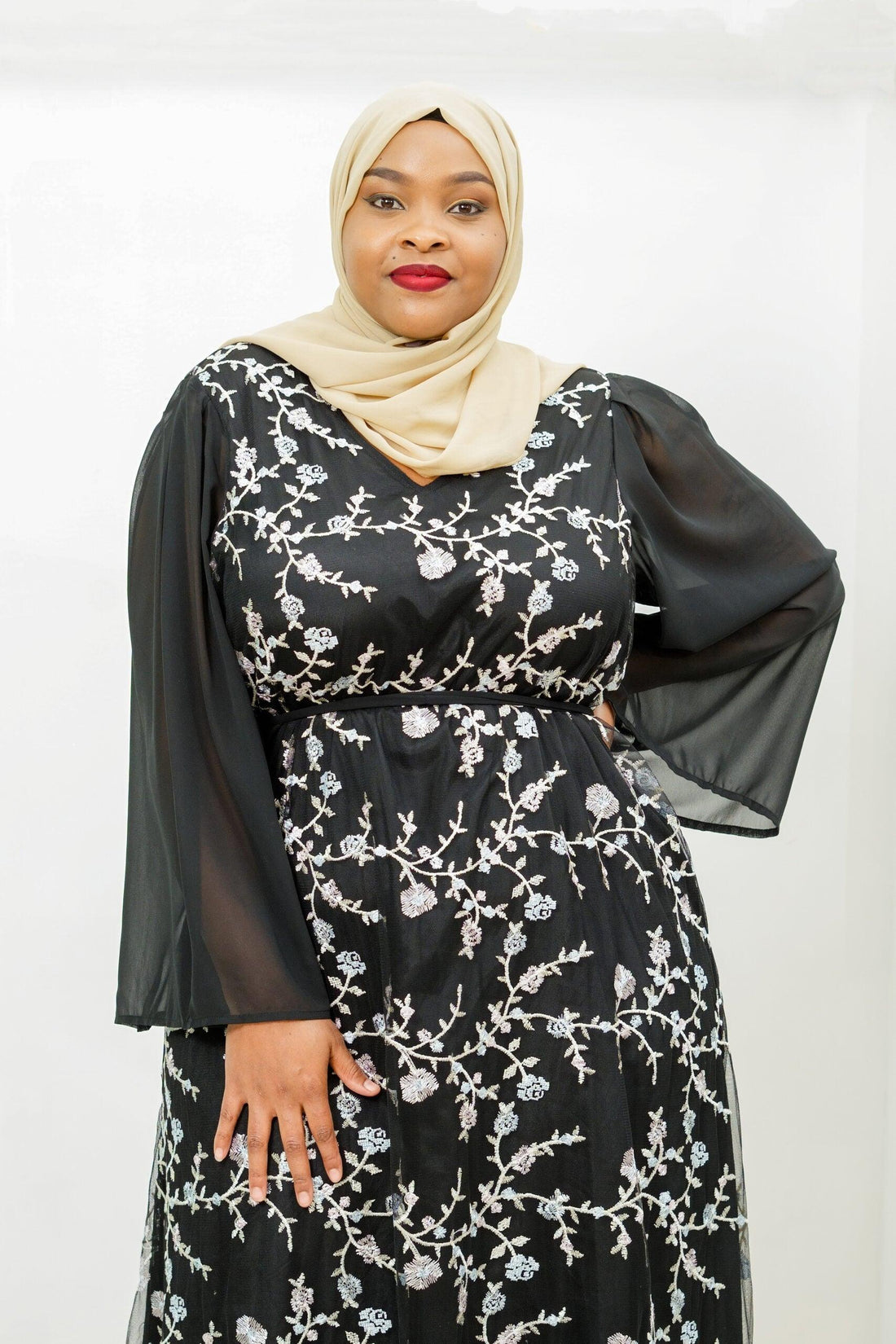Black Lace Modest Dress