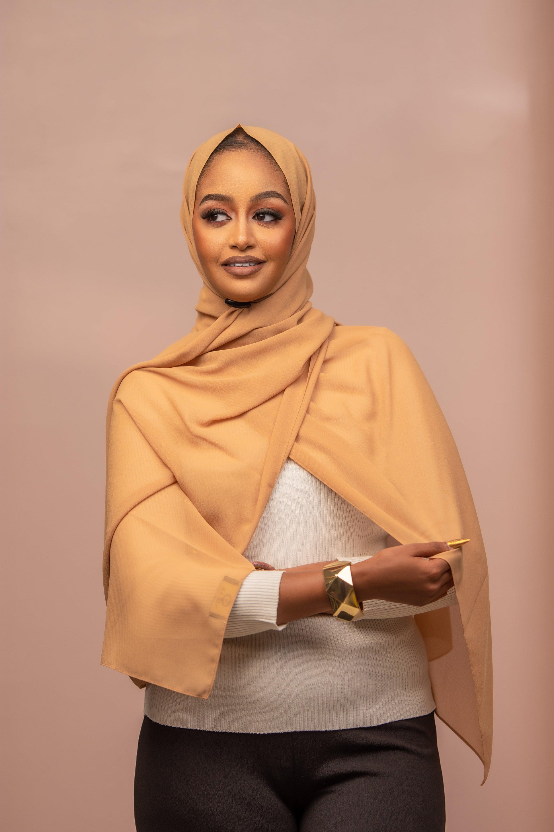 Plain chiffon hijab- day brown 
