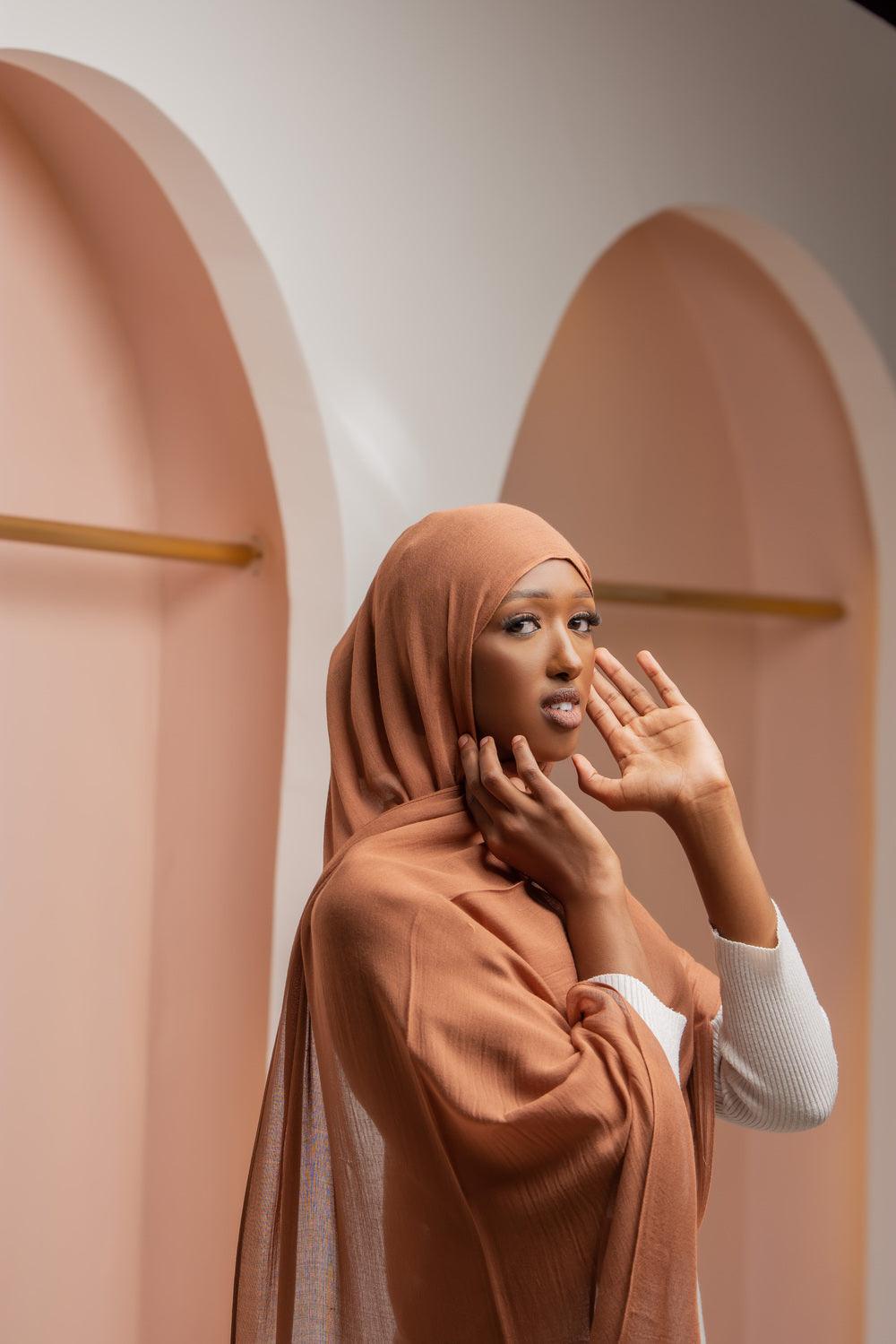 Modal scarf burnt orange