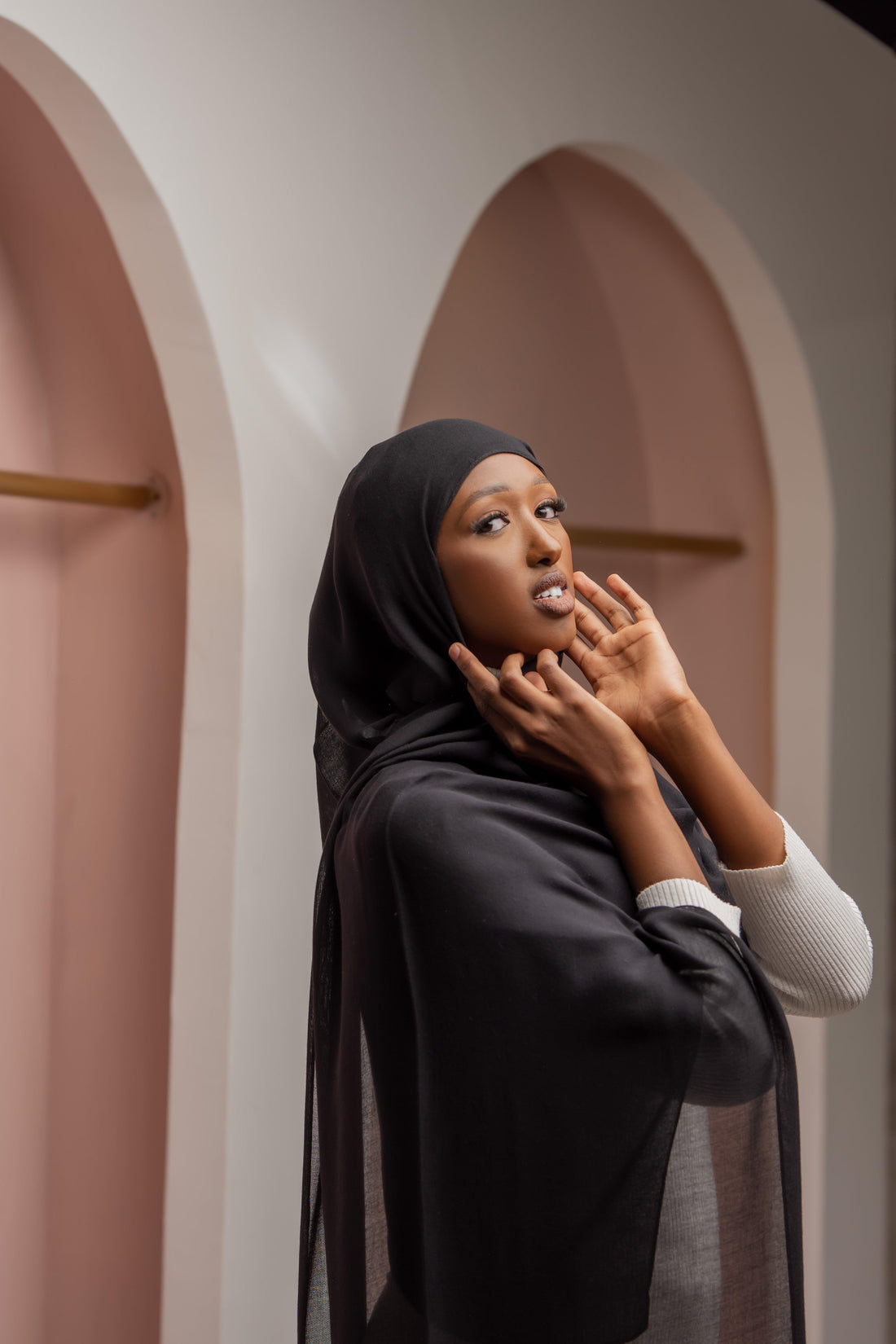 Black modal scarf