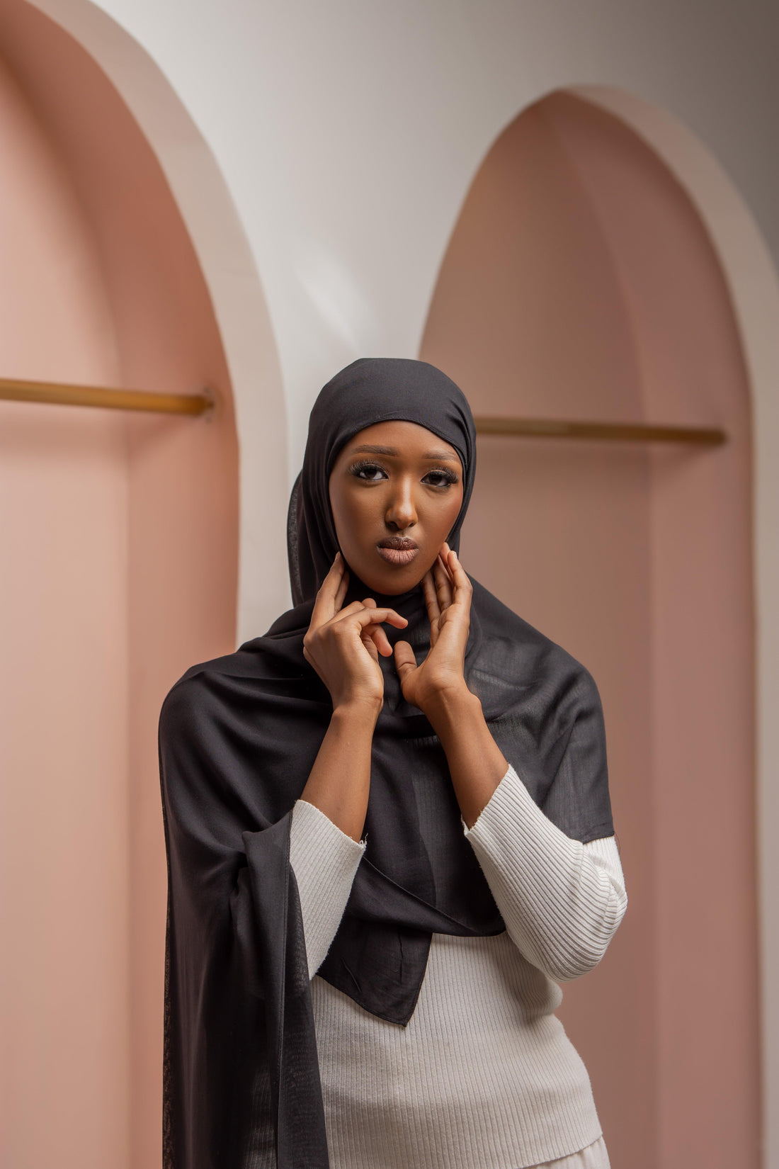 Black modal scarf
