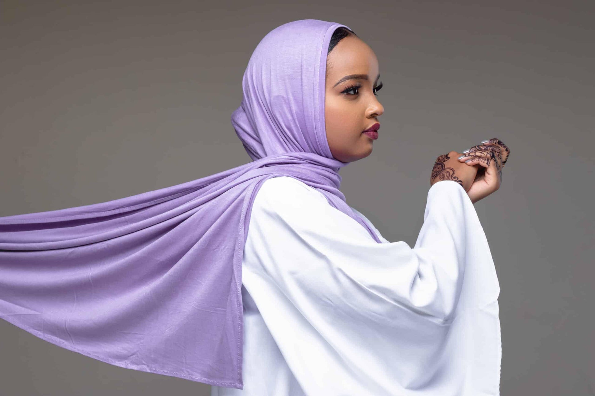 Plain Jersey Hijab Lilac/Nizarline - Nizar's Line