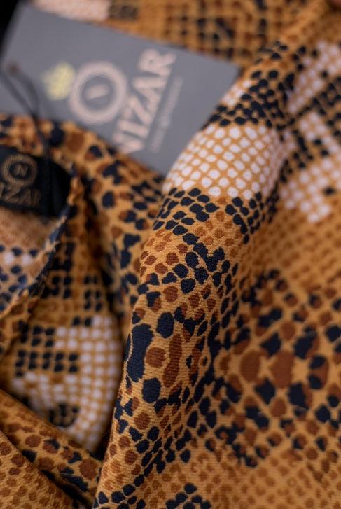 Snake Print Hijab-Brown