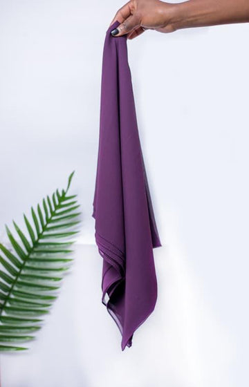 Plain Chiffon Hijab-Purple - Nizar's Line