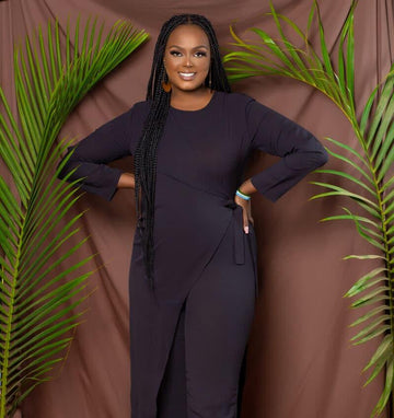 Modest Wrap-On Jumpsuit - Black - Nizar's Line