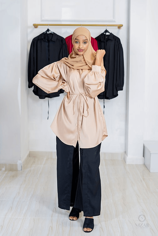Silk Women’s Blouse -brown