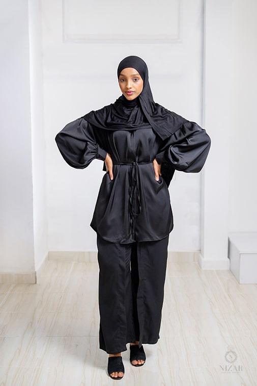 Silk Women's Blouse - Black