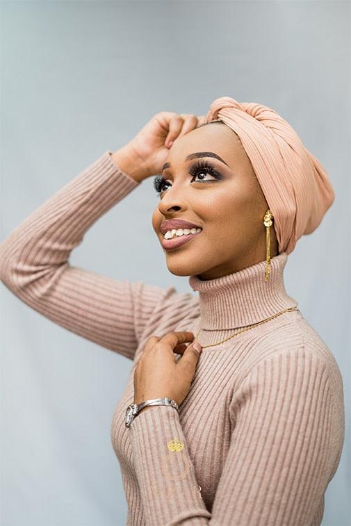 Ribbed Turban-Nude