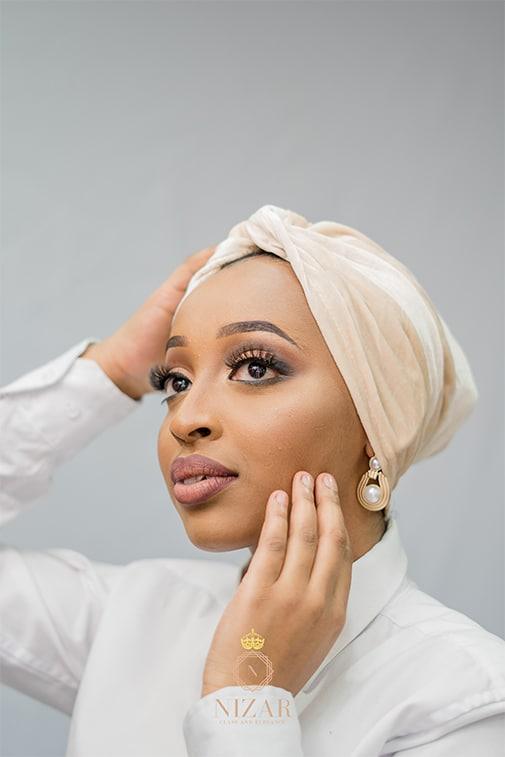 Velvet Turban Without A Bow-Cream
