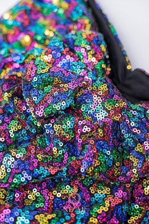Sequin Turban With Bow-Multi Shade