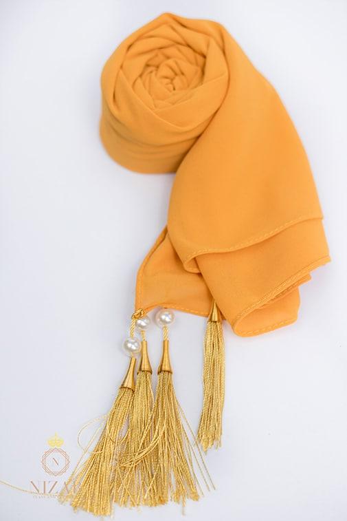 TASSEL CHIFFON-MUSTARD
